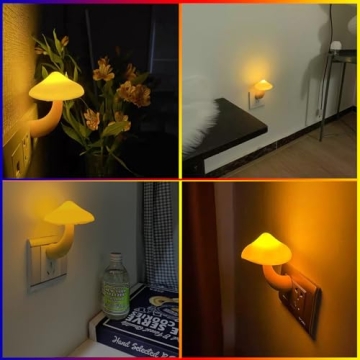 Mushroom-Shaped LED Night Light with Sensor Technology