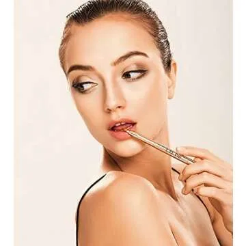 L.Y.L Pro Gold Retractable Lip Makeup Brushes Double-Ended Retractable Lip Brush Travel Lipstick Gloss Makeup Brush for Christmas Gifts