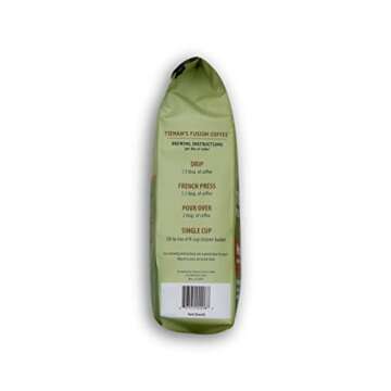 Tieman's Fusion Coffee, Low Acid Dark Roast, Ground, 10-Ounce bag