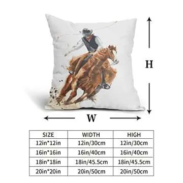 Cowboy Riding Horse Pillow Covers Set for Home Decor