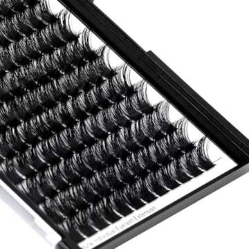 Dedila Large Tray-Grafted Wide Stem Individual False Eyelashes Thick Base 120 Clusters D Curl Natural Long Volume Eye Lashes Extensions Dramatic Look 8-20mm Available (14mm)