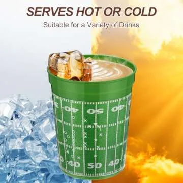 Kochorie 24 Pcs Reusable Football Plastic Cups 16 oz Thick Cocktail Drink Cup Bulk Football Stadium Cups for Tailgate Football Theme Party Favor Birthday Event Game Day Supplies Super Bowl Decoration