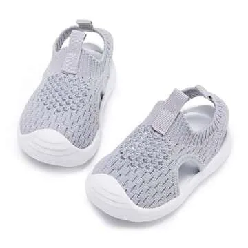 BMCiTYBM Baby Boys Girls Sandals Summer Shoes Non-Slip 6 9 12 18 24 Months Grey Size 12-18 Months Infant