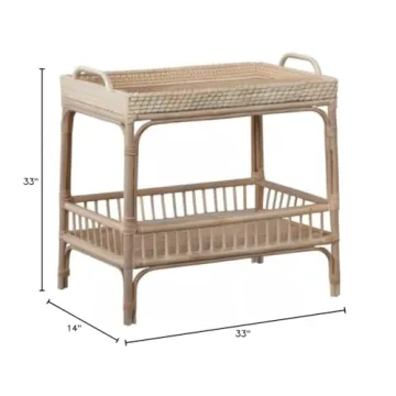 Stylish Hand-Woven Rattan Console Table with Shelf