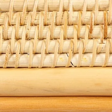 Stylish Hand-Woven Rattan Console Table with Shelf