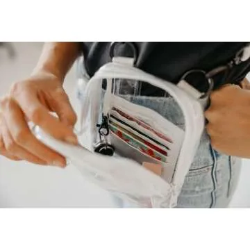 Brixley Crossbody Bag Sling Purse for Women Men Girls Travel, Multi Position Fanny Back Pack (Clear)