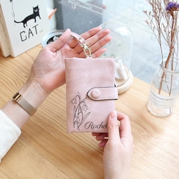Custom Birth Flower Wallet - Unique Leather Gifts for Women