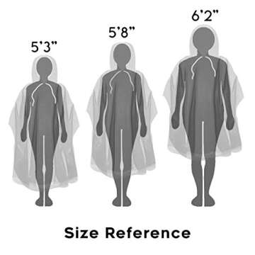 The Clean Explorer Disposable Rain Ponchos with Hood and Drawstring: Extra Thick (4 Pack - Adult Size)