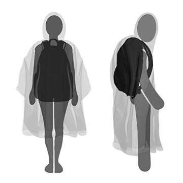 The Clean Explorer Disposable Rain Ponchos with Hood and Drawstring: Extra Thick (4 Pack - Adult Size)