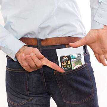 The Clean Explorer Disposable Rain Ponchos with Hood and Drawstring: Extra Thick (4 Pack - Adult Size)