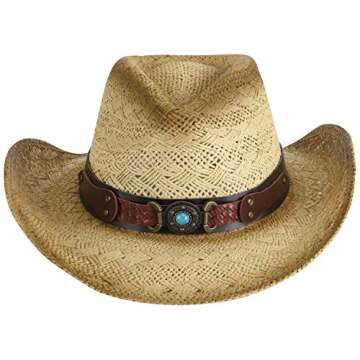 Livingston Woven Straw Cowgirl/Cowboy Hat - Stylish & Functional Sun Protection