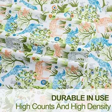 Vonty Kids Jungle Elephant Giraffe Bed Sheets Twin Set
