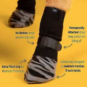 DOK TigerToes Non-Slip Dog Socks for Senior Dogs - Small Size