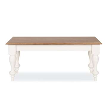 Kate and Laurel Sophia Rustic Wood Top Bench, White