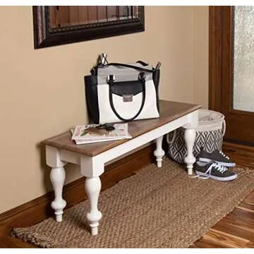 Kate and Laurel Sophia Rustic Wood Bench - Stylish Versatile Seating