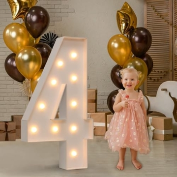 imprsv Marquee Numbers - 4FT Light Up Numbers for Birthday and Event Decorations