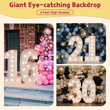 imprsv 4FT Light Up Marquee Numbers for Parties