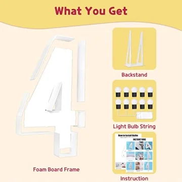 imprsv 4FT Light Up Marquee Numbers for Parties