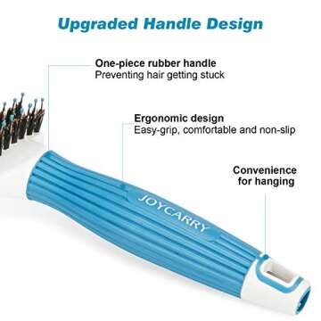 Joycarry Curved Vent Hair Brush, Large Paddle Massage Brush for Fast Blow Drying, Boar Bristle Styling Detangler Hair Brush, For Women Long, Short, Thick, Thin, Curly & Tangled Hair, Wet or Dry Use