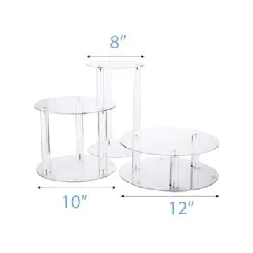 Jusalpha 3 Tier Acrylic Cake Stand for Elegant Displays