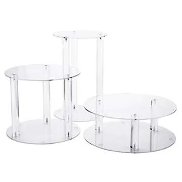 Jusalpha 3 Tier Acrylic Cake Stand for Elegant Displays