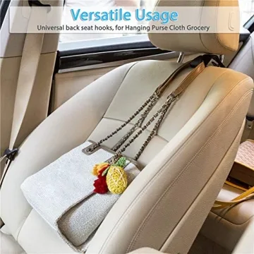 FJCTER Headrest Hooks for Car - 44 LB Capacity Organizer