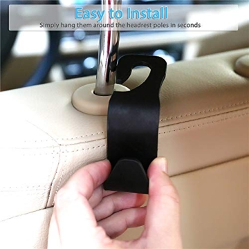 FJCTER Headrest Hooks for Car - 44 LB Capacity Organizer