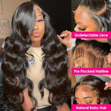 Wingirl 30 Inch Lace Front Wigs Human Hair 13x5 220 Density HD Transparent Lace Frontal Wig with Bab...