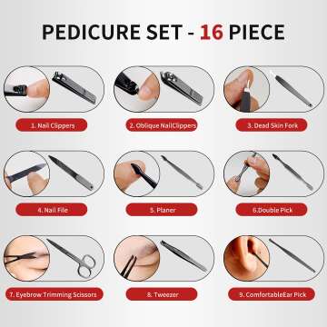 16-Piece Manicure & Pedicure Set - Gift Ready!