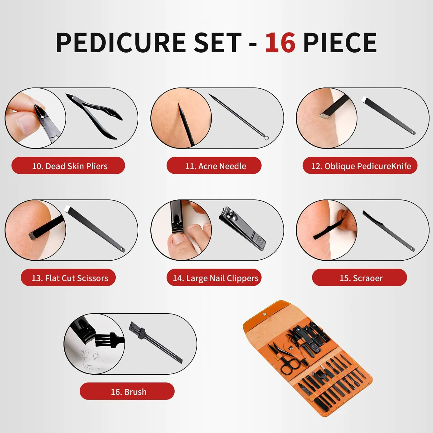 16-Piece Manicure & Pedicure Set - Gift Ready!