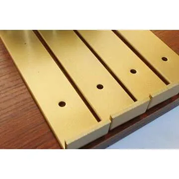 4 Pack - Golden 9.25"L x 6"H x 1.5"W J Lip Shelf Bracket Rustic Industrial Farmhouse Iron Metal Wall Floating Shelf Bracket Metal Shelf Bracket, Industrial Shelf Bracket, Shelf Supports with Screws