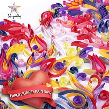 Uniquilling Quilling Paper Quilling Kit for Adults Beginner, 16 * 20-inch Blooming Heart, Exquisite ...