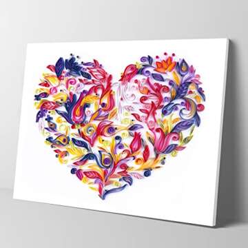 Uniquilling Quilling Paper Quilling Kit for Adults Beginner, 16 * 20-inch Blooming Heart, Exquisite DIY Paper Filigree Painting Kits Quilling Tools, Home Room Wall Art Decor Best Gifts(Basic)