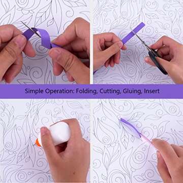 Uniquilling Quilling Paper Quilling Kit for Adults Beginner, 16 * 20-inch Blooming Heart, Exquisite DIY Paper Filigree Painting Kits Quilling Tools, Home Room Wall Art Decor Best Gifts(Basic)