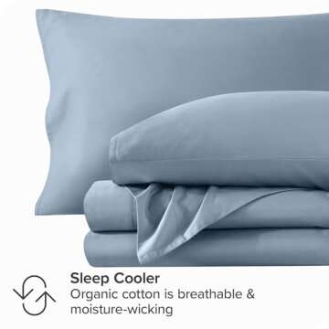 Bare Home Organic Cotton Queen Sheet Set - Soft & Breathable