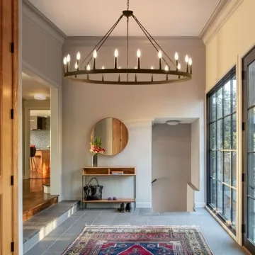 Viksroeo 53 Inch Large Wagon Wheel Chandelier With 20 Lights