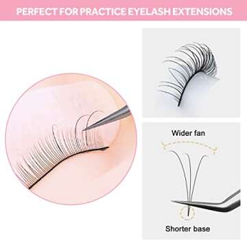 20 Pairs Practice Lashes for Eyelash Extensions Supplies Training Lashes Strips Beginner Practice Eyelash Strip Kit Self Adhesive Natural Lash Extensions Supplies for Mannequin Head by SRCKFIZ