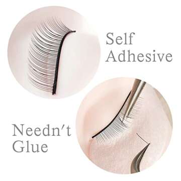 20 Pairs Practice Lashes for Eyelash Extensions Supplies Training Lashes Strips Beginner Practice Eyelash Strip Kit Self Adhesive Natural Lash Extensions Supplies for Mannequin Head by SRCKFIZ