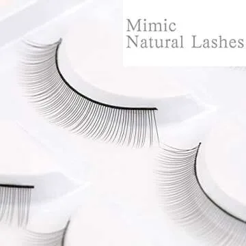 20 Pairs Practice Lashes for Eyelash Extensions Supplies Training Lashes Strips Beginner Practice Eyelash Strip Kit Self Adhesive Natural Lash Extensions Supplies for Mannequin Head by SRCKFIZ