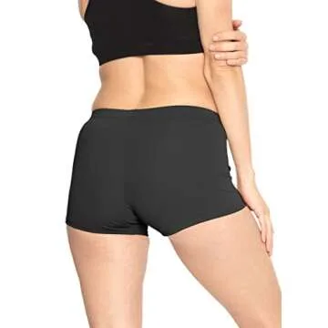 Comfortable Women's Nylon Booty Shorts in Black