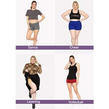 STRETCH IS COMFORT Women's Nylon Booty Shorts Black Small