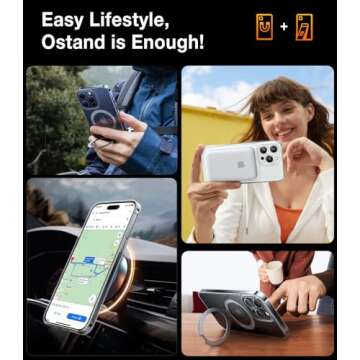 TORRAS Magnetic Kickstand for iPhone 14 Pro Case [Compatible with MagSafe] [Sturdy & Versatile Stand...