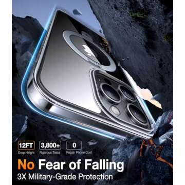 TORRAS Magnetic Kickstand for iPhone 14 Pro Case [Compatible with MagSafe] [Sturdy & Versatile Stand] Military-Grade Drop Protection Translucent Slim Protective Anti-Fingerprint Anti-Scratch, Clear