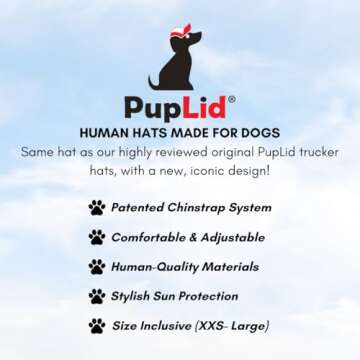 Sunset Collection, PupLid Trucker Hats for Dogs (Large) Premium Stylish Sun Protection for The Moder...