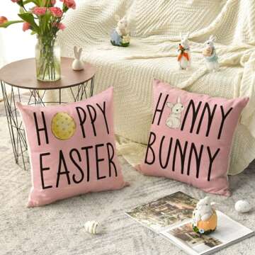 AVOIN Easter Hunny Bunny 18x18 Pillow Covers Set of 4