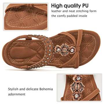 Alicegana Women's Comfort Walking Sandals - Non-Slip Summer Beach Flats