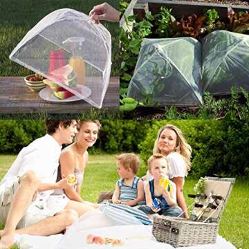 Homealexa 6 Pack 17" Mesh Food Covers, Outdoor Pop-Up Food Screen for Camping/Picnic/BBQ/Parties, Re...