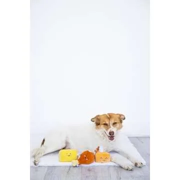 Pearhead Thanksgiving Dinner Dog Toys, Thanksgiving Toy Set for Dogs, Set of 3, Plush Dog Toys, Squeaky Dog Toy, Food Pet Toys