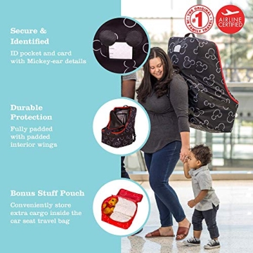 Padded Disney Backpack Car Seat Travel Bag for Kids