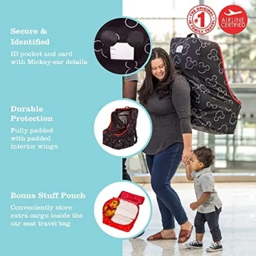 Padded Disney Backpack Car Seat Travel Bag for Kids